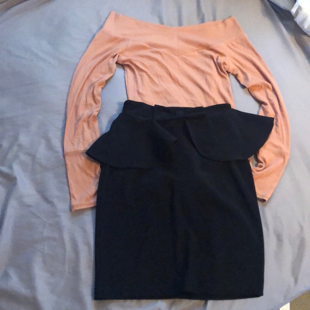 Black Peplum Skirt